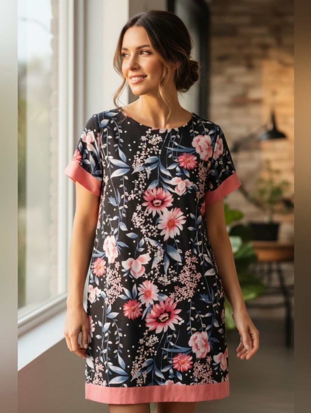 Croft&Barrow Colorful Floral Print Shift Dress